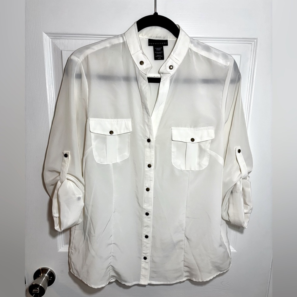 Apostrophe Cream Button Up Blouse